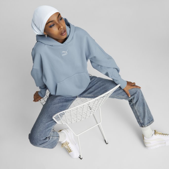 Blue Wash Classics Oversized Hettegenser Kvinner Puma På Tilbud