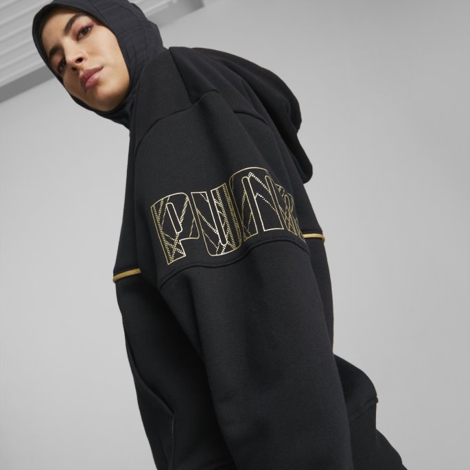 Puma På Tilbud Black Power Deco Glam Hettegenser For Kvinner