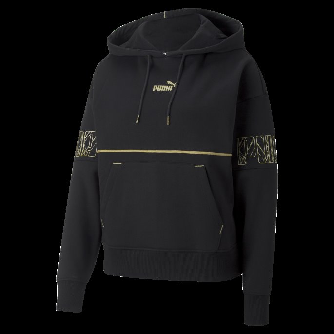 Puma På Tilbud Black Power Deco Glam Hettegenser For Kvinner