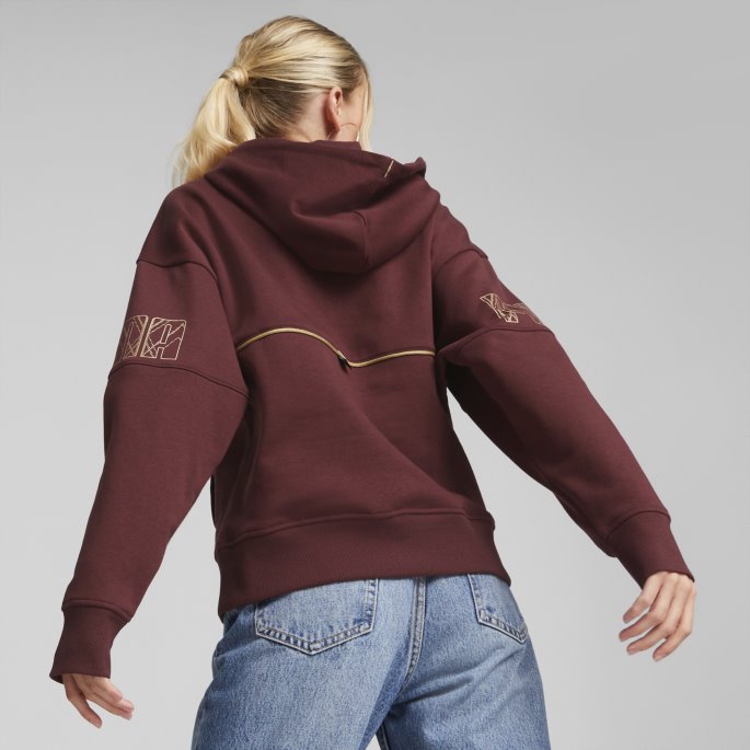 Aubergine Puma På Tilbud Power Deco Glam Hettegenser For Kvinner