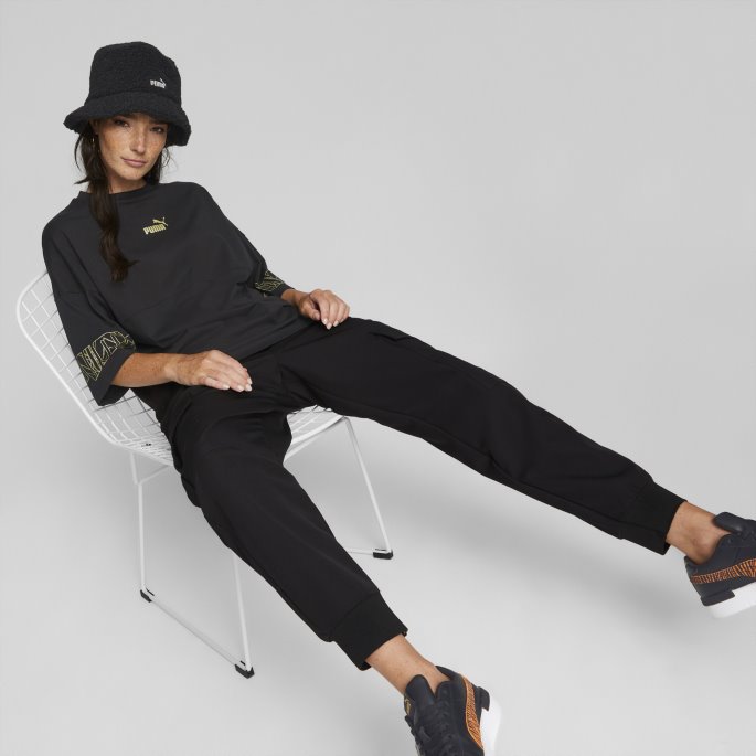 Svart Puma På Tilbud Power Deco Glam Tee Kvinner
