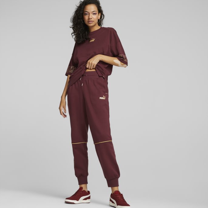 Power Deco Glam Tee Kvinner Puma På Tilbud Aubergine
