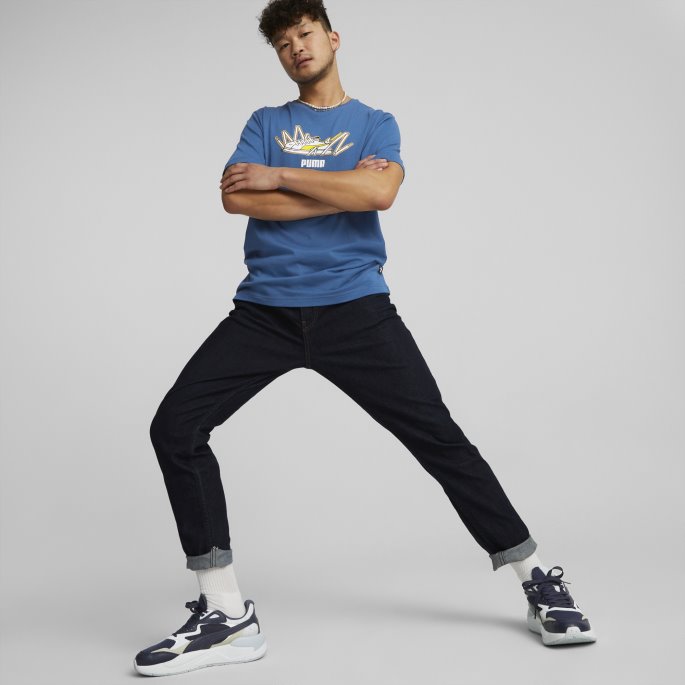 Sneaker Grafisk T-skjorte Herre Puma På Salg Lake Blue