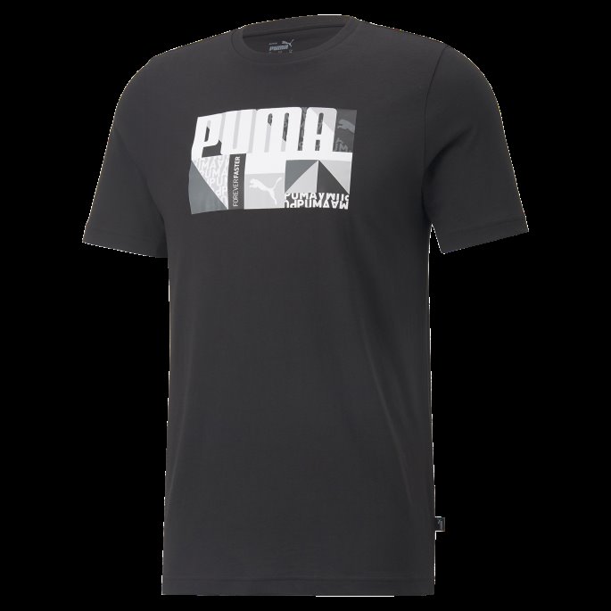 Puma På Salg Svart Monogram Grafisk Tee Menn