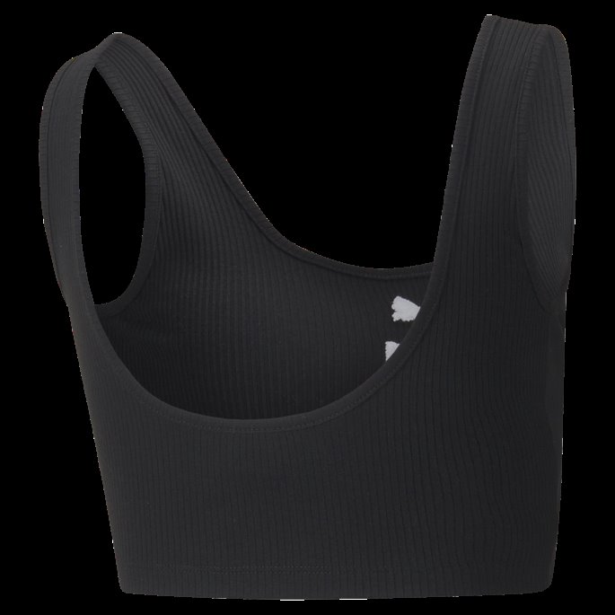 Puma På Tilbud Klassikere Ribbet Dame Crop Top Svart