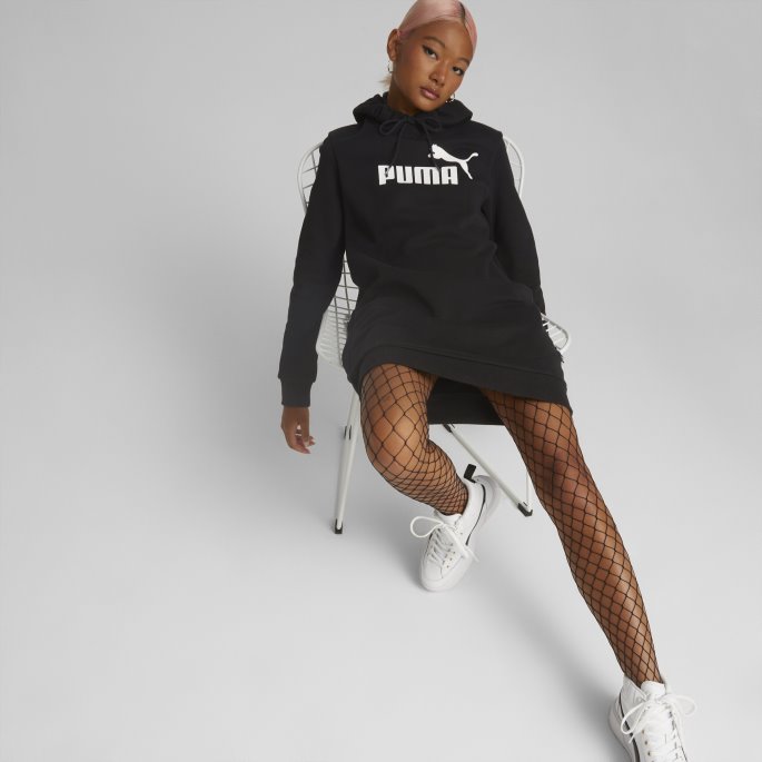 Puma På Salg Nødvendigheter Logo Hette Kjole Kvinner Svart