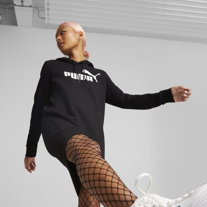 Puma På Salg Nødvendigheter Logo Hette Kjole Kvinner Svart