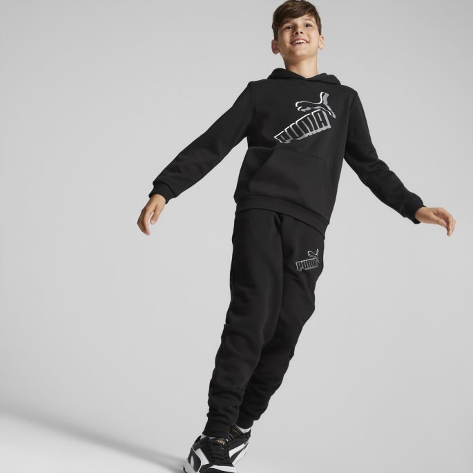 Puma På Tilbud Black Essentials+ Logolab Hettegenser Ungdom