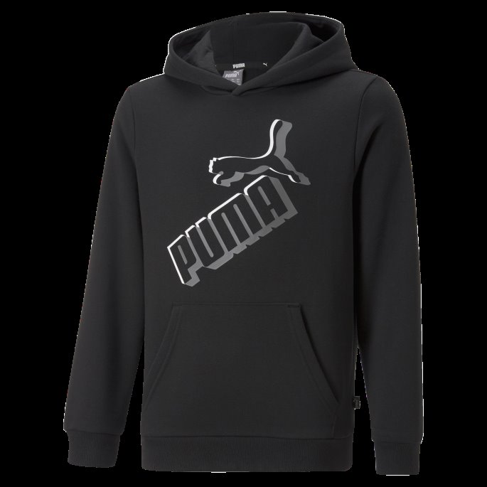 Puma På Tilbud Black Essentials+ Logolab Hettegenser Ungdom