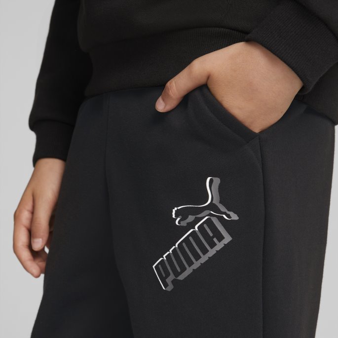 Puma På Tilbud Svart Essentials+ Logo Joggebukse Ungdom