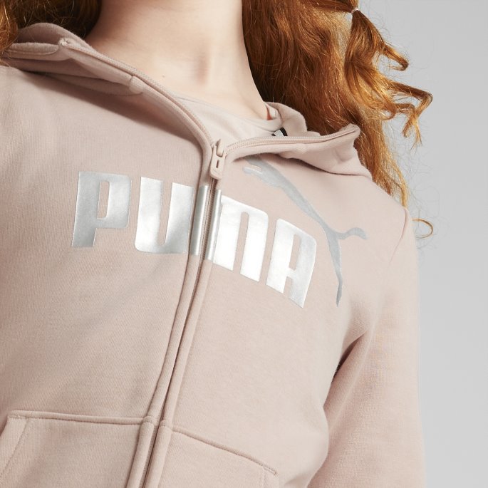 Puma På Tilbud Rose Quartz Essentials+ Logo Full Glidelås Hettegenser Ungdom