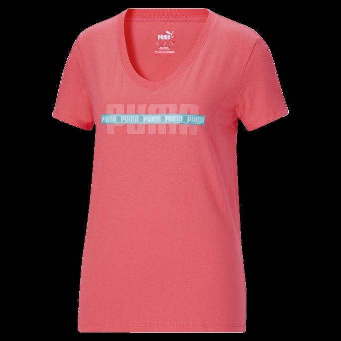 Puma På Tilbud Crossout V-hals Grafisk Tee Damer Laks