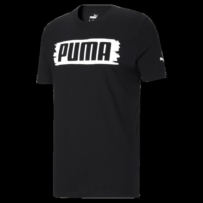 Svart Penselstrøk Herre Logo T-skjorte Puma På Salg