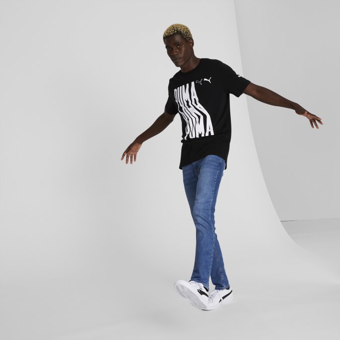 Svart Bølget Baby Logo T-skjorte For Menn Puma På Salg