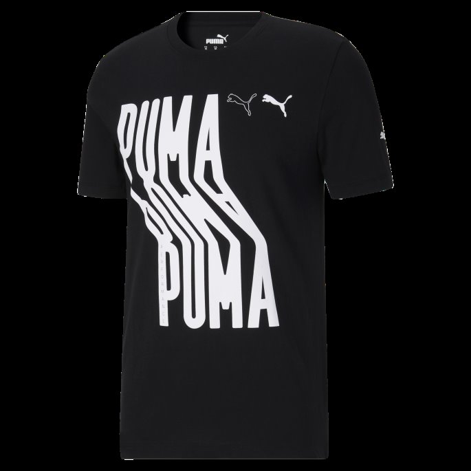 Svart Bølget Baby Logo T-skjorte For Menn Puma På Salg