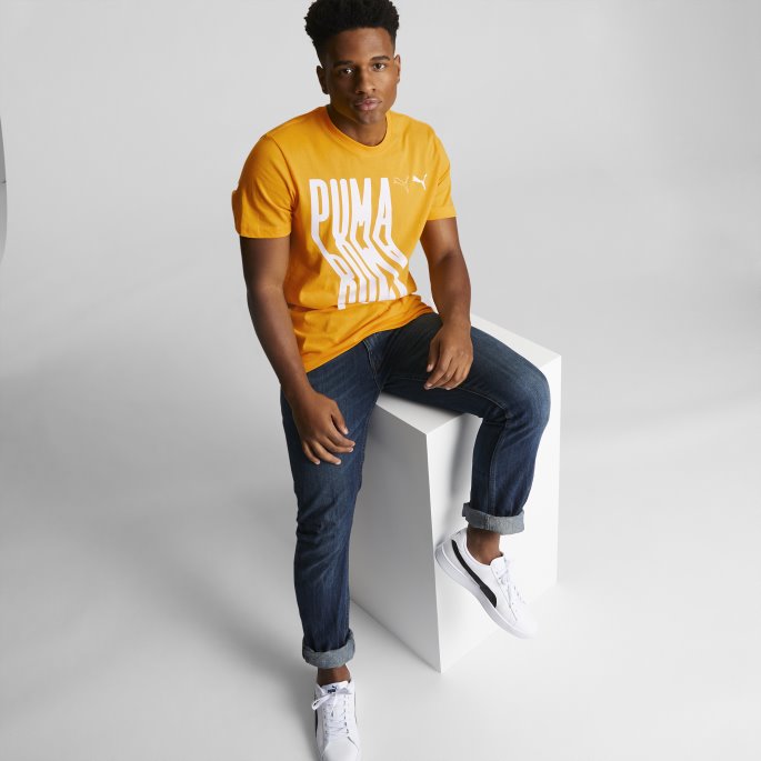 Bølget Baby Logo-t-skjorte For Menn Sun Stream Puma På Salg