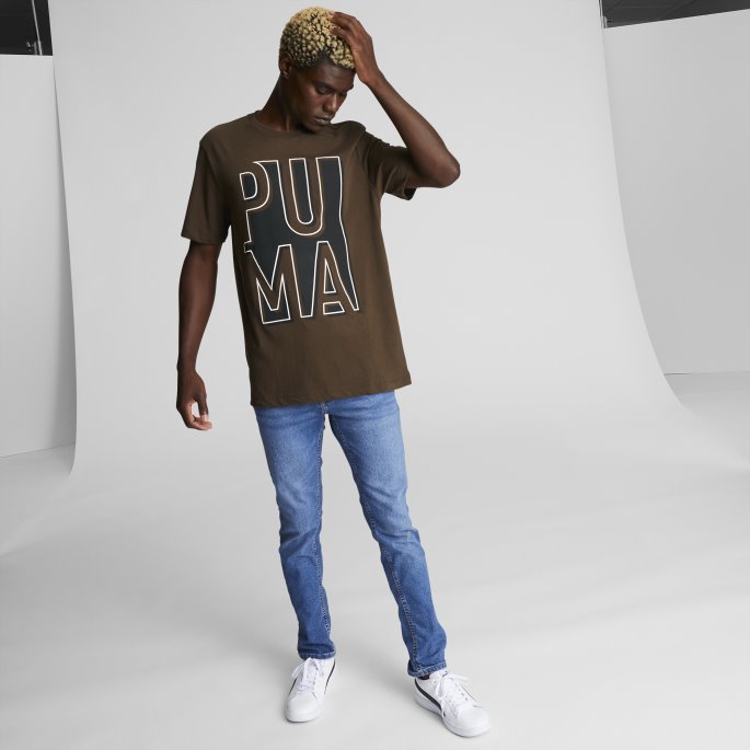 Dyp Oliven Utenfor Esken Herre Logo T-skjorte Puma På Salg