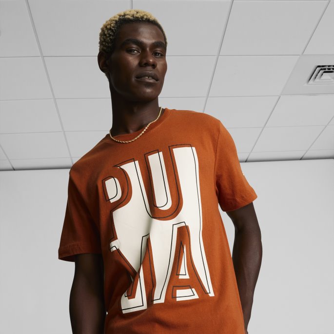 Varm Kastanje Utenfor Boksen Herre Logo T-skjorte Puma På Salg