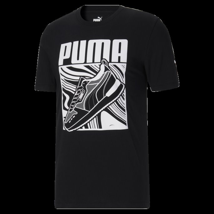 Svart Puma På Salg Rider Comic Herre Logo T-skjorte