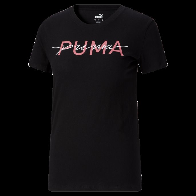 Dobbel Logo-t-skjorte For Kvinner Svart Puma På Salg