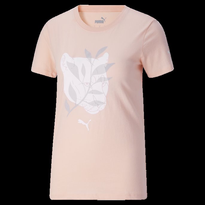 Rose Quartz Puma På Salg Treblokk Katt Logo T-skjorte For Kvinner