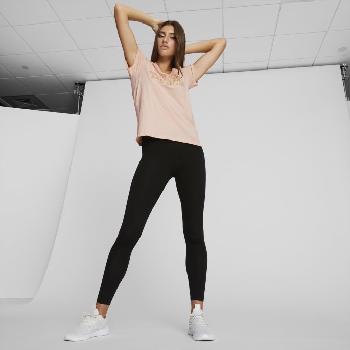 Rose Quartz Puma På Tilbud Deco Glam Logo T-skjorte For Kvinner
