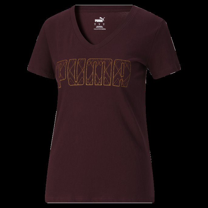 Puma På Tilbud Aubergine Deco Glam Logo T-skjorte For Kvinner