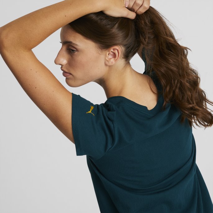 Marineblå Deco Glam Logo-t-skjorte For Kvinner Puma På Salg