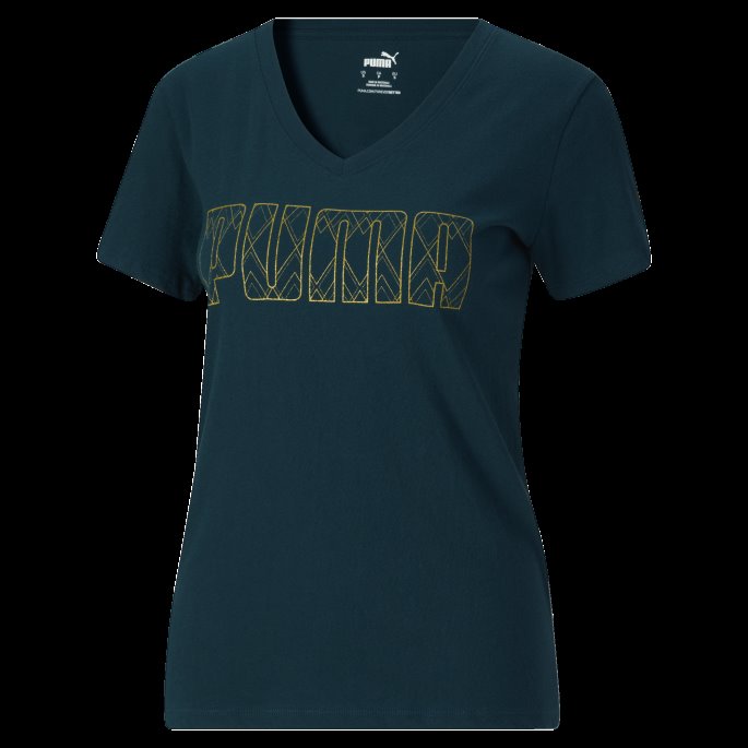 Marineblå Deco Glam Logo-t-skjorte For Kvinner Puma På Salg