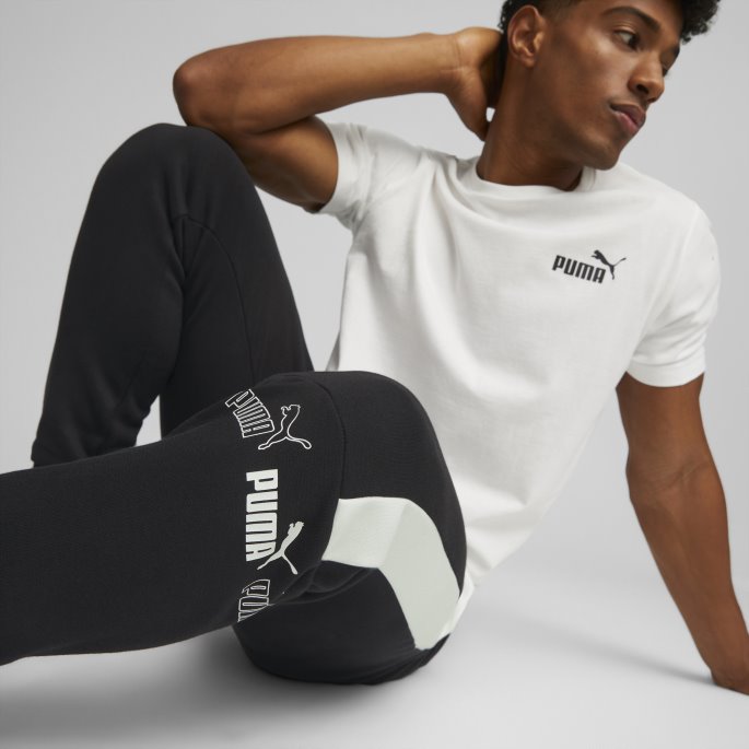 Puma På Tilbud Svart-hvit Rundt Blokken Fleecebukser Menn