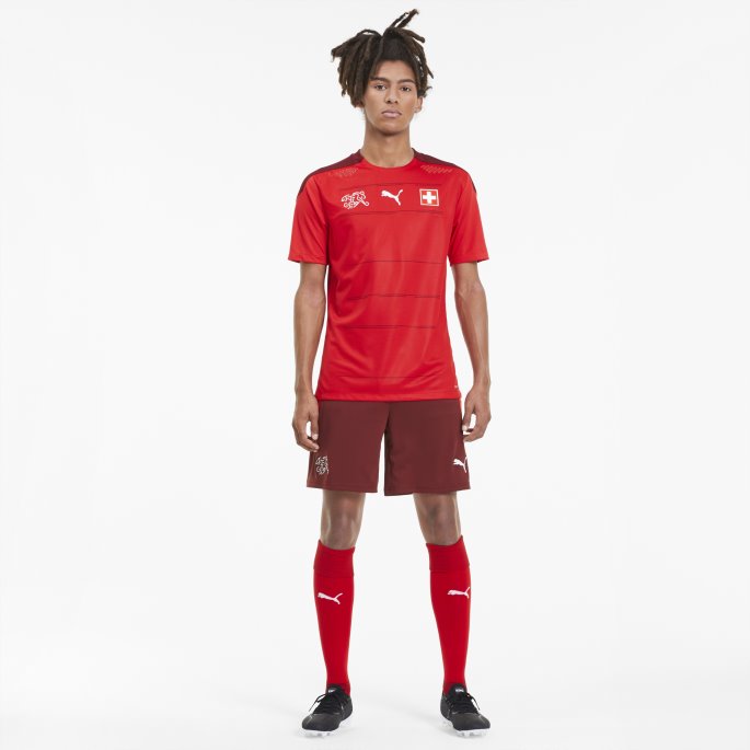 Granateple-rød Puma På Salg Suisse Menn Hjemme Replica Shorts