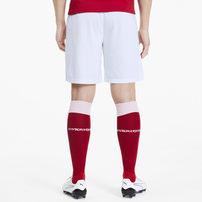 Puma På Tilbud Austria Home Replica Herreshorts Hvit-rød-svart