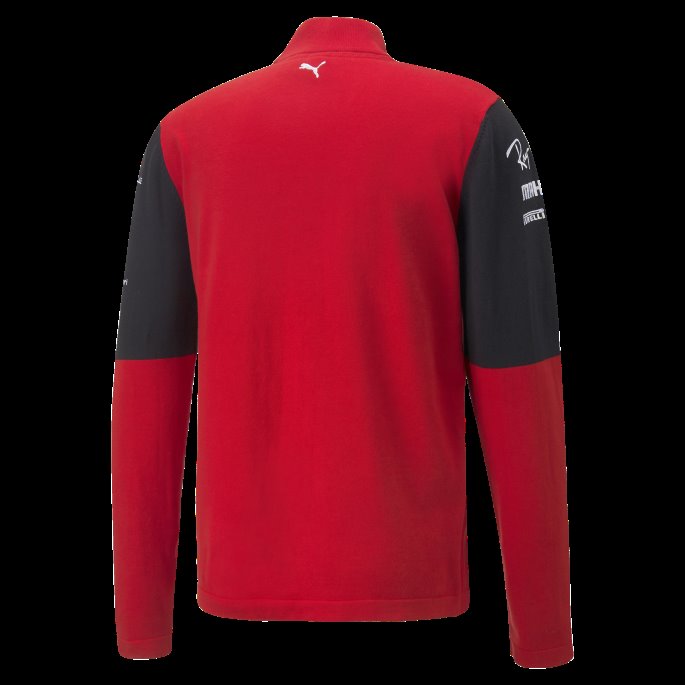 Puma På Tilbud Scuderia Ferrari Team Strikket Genser For Menn Med Halv Glidelås Rosso Corsa