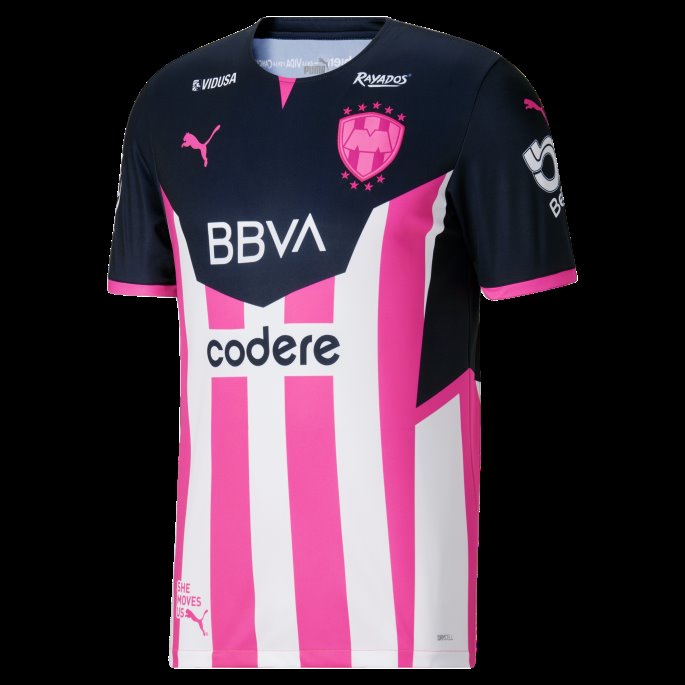 Puma På Tilbud Ny Marine C. F. Monterrey '21-'22 Rosa Herrekopitrøye