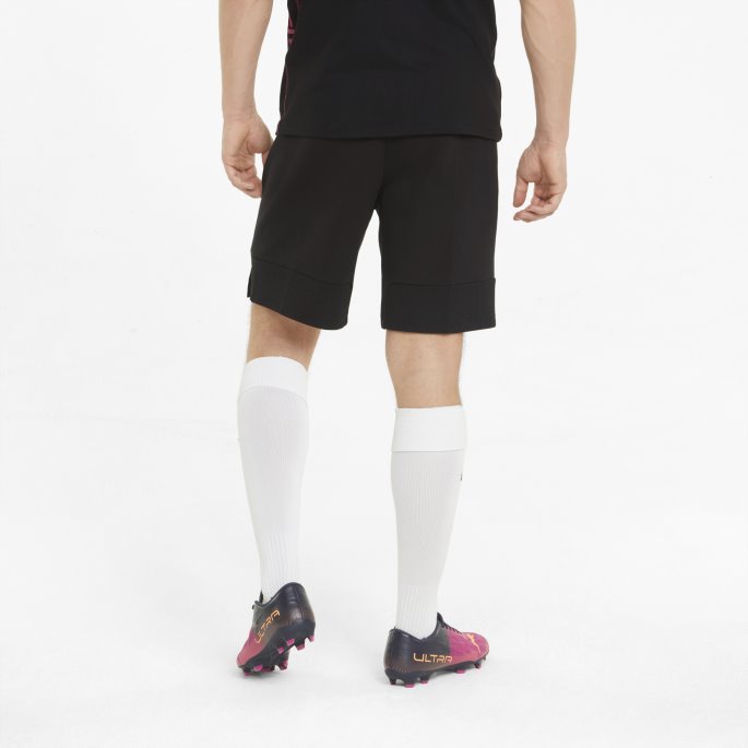 Bomull Svart Rødbeter Lilla Puma På Salg Mann City Casuals Herre Fotball Svette Shorts