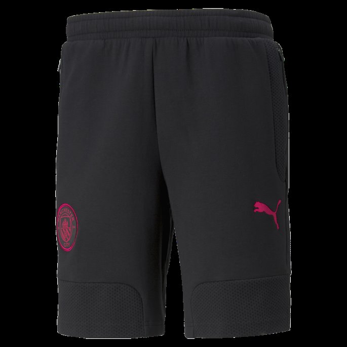 Bomull Svart Rødbeter Lilla Puma På Salg Mann City Casuals Herre Fotball Svette Shorts