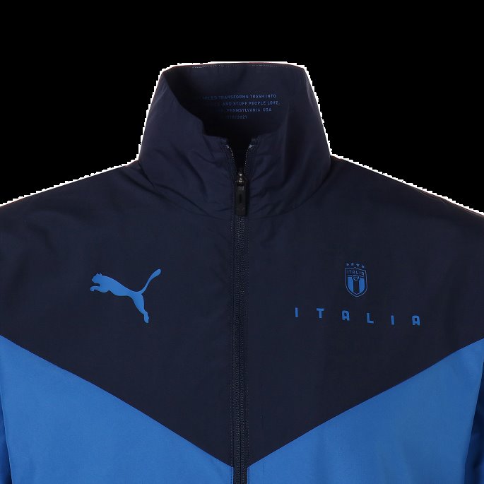 Puma På Tilbud X First Mile Figc Prematch Herre Fotballjakke Peacoat-team Power Blue
