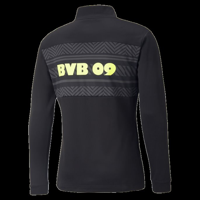 Puma På Tilbud Svart-safety Gul Bvb Prematch Quarter-zip Herrefotball Topp