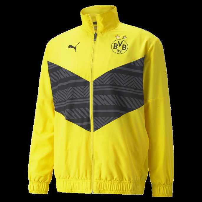 Bvb Prematch Herre Fotballjakke Puma På Tilbud Cyber Gul-svart