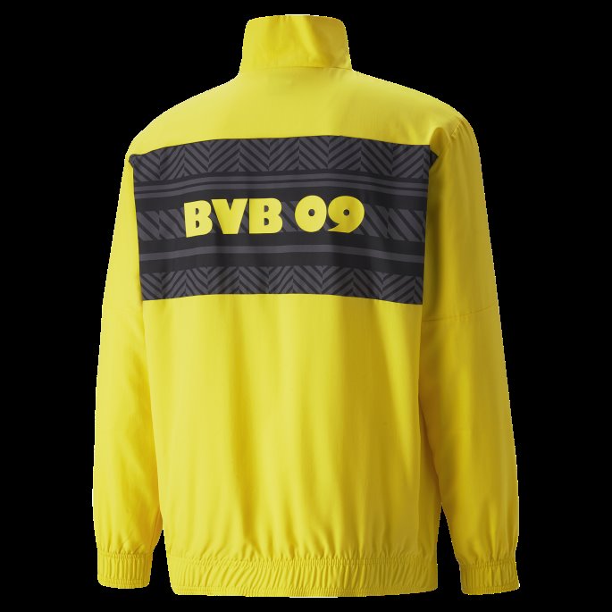 Bvb Prematch Herre Fotballjakke Puma På Tilbud Cyber Gul-svart