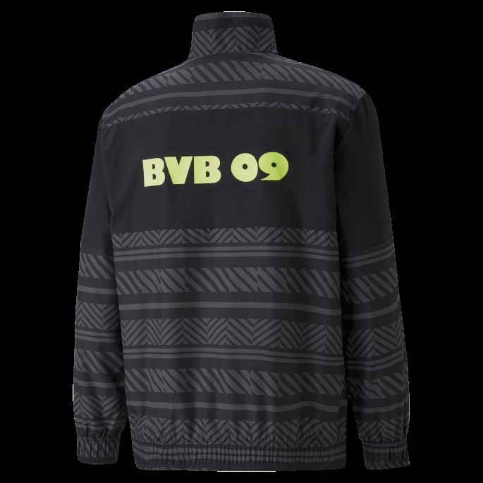 Puma På Tilbud Svart-safety Gul Bvb Prematch Fotballjakke For Menn