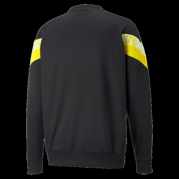 Puma På Tilbud Svart-cyber Gul Bvb Ikonisk Mcs Crew Fotballgenser For Menn