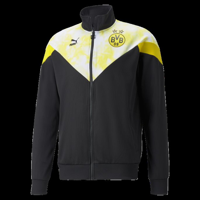Puma På Tilbud Bvb Iconic Mcs Herrebane Fotballjakke Svart-cyber Gul