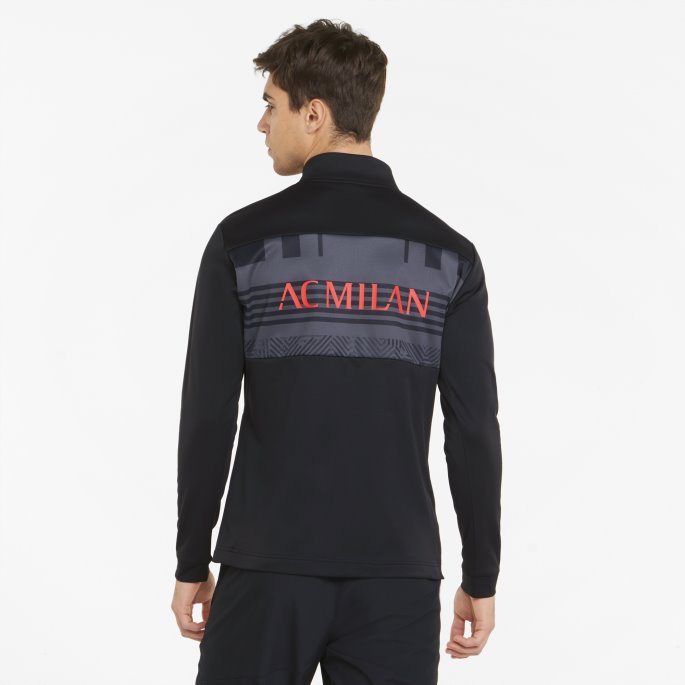 Puma På Tilbud Acm Prematch Quarter-zip Herrefotball Topp Svart-rød Blast