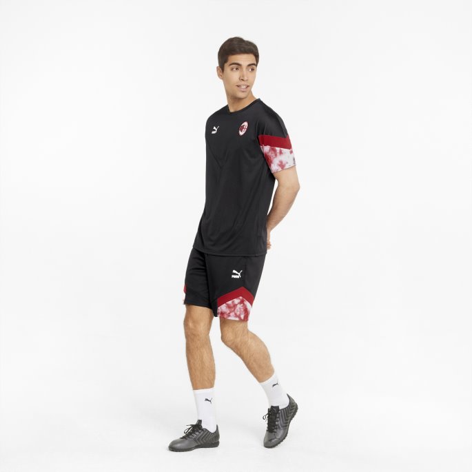 Svart-tango Rød Puma På Tilbud Acm Ikoniske Mcs Mesh Fotballshorts For Menn