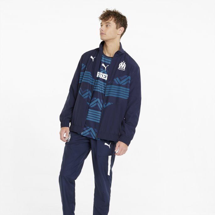 Puma På Tilbud Om Prematch Herre Fotballjakke Peacoat-hvit