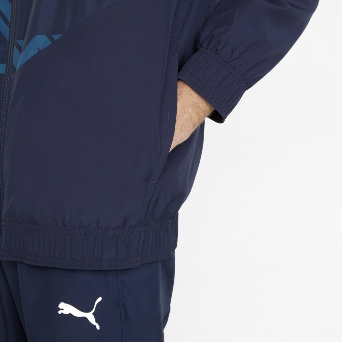Puma På Tilbud Om Prematch Herre Fotballjakke Peacoat-hvit