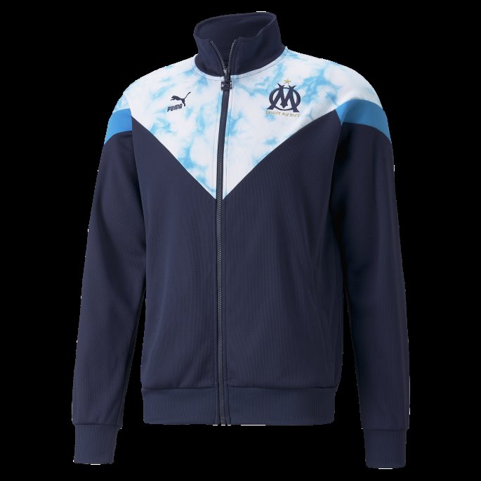 Peacoat-hvit Puma På Salg Av Ikonisk Mcs Mesh Fotballtreningsjakke For Menn