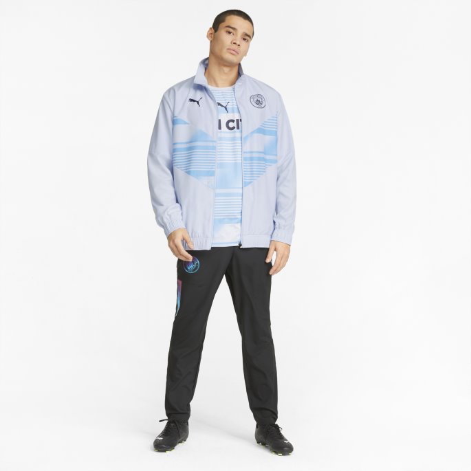 Puma På Tilbud Mann City Prematch Herre Fotballjakke Heather-peacoat