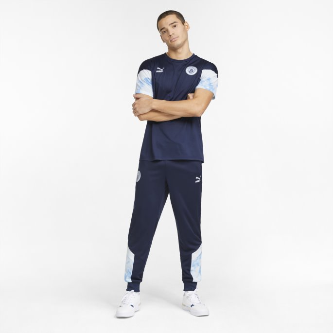 Peacoat-hvit Puma På Salg Man City Iconic Mcs Fotball-t-skjorte For Menn